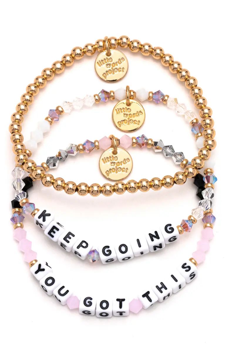Keep Going/You Got This Set of 3 Stretch Bracelets | Nordstrom