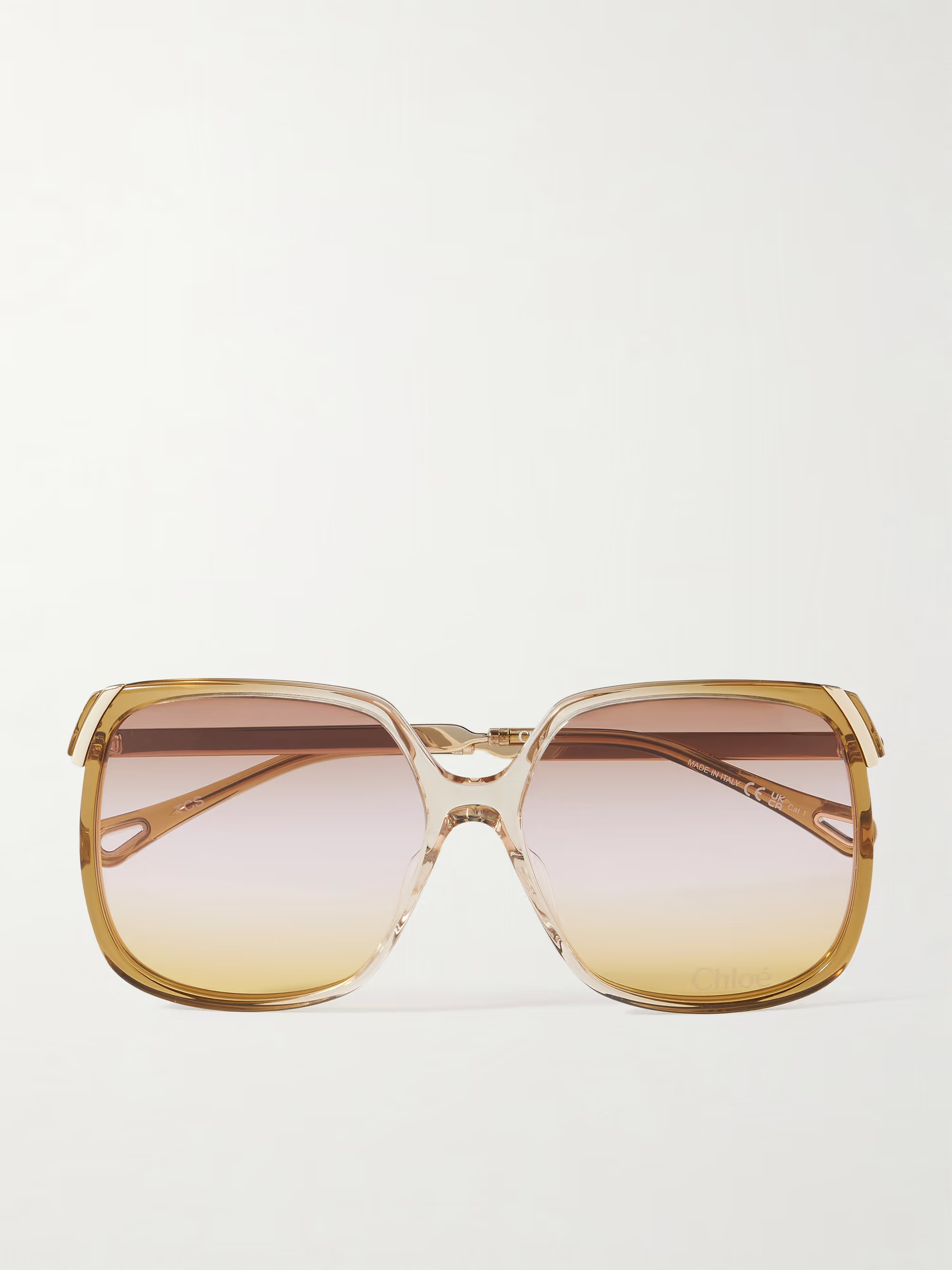Aly square-frame acetate and gold-tone sunglasses | NET-A-PORTER APAC