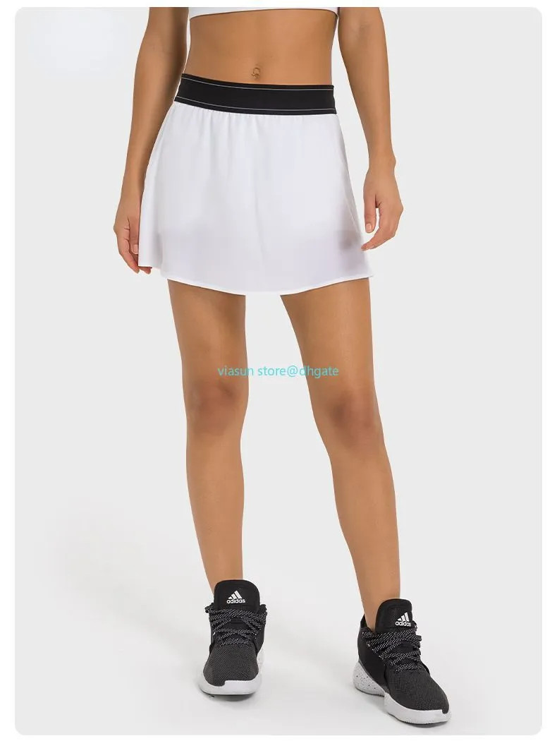 YOGA SKIRT Comfortable Nude Anti glare Tennis Skirt Quick Dry Breathable Yoga Skirt Loose Casual ... | DHGate