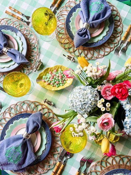 Spring or Easter table 🌸
Cutest scallop edge tablecloth and designer inspired placemats on the cheap! 

#LTKhome #LTKSeasonal #LTKfindsunder50