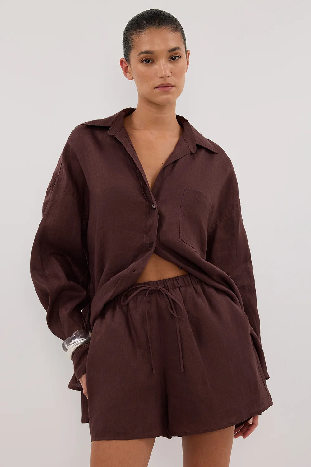 LUNE WALNUT LINEN SHORT | DISSH