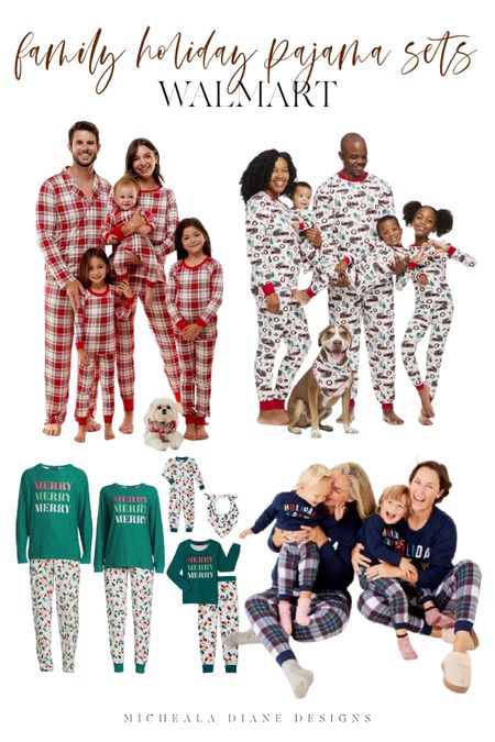Adorable holiday matching family pajamas from @walmartfashion. They have something for the whole family including extended sizes and matching items for your pets.  Christmas family pajamas, holiday pajamas, toddler holiday pajamas, plus-size holiday pajamas, and matching family pajamas. #walmartpartner #walmartfashion

#LTKfamily #LTKHoliday #LTKSeasonal
