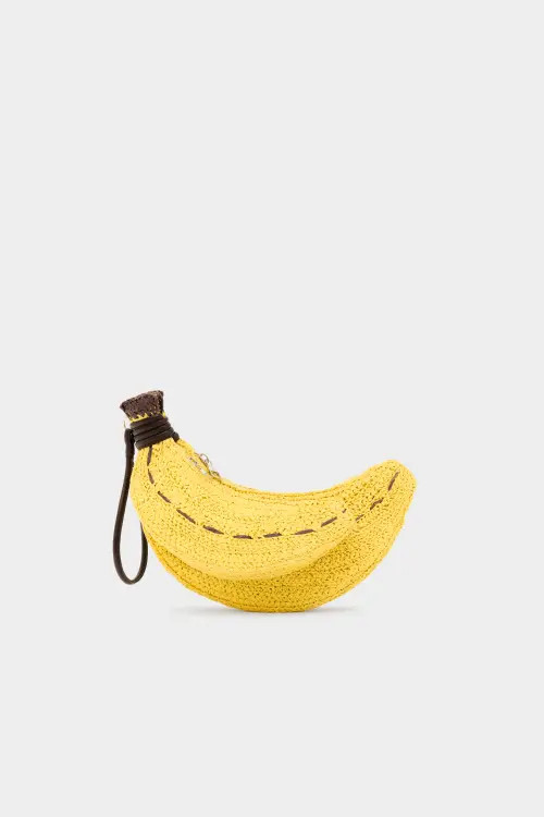 SIMONMILLER Banana Bunch Woven Raffia Wristlet Clutch, Yellow at Nordstrom | Nordstrom
