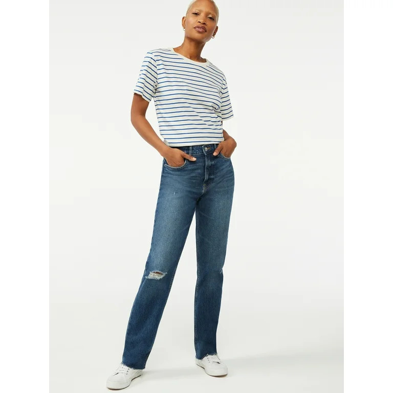 Free Assembly Women's Super High Rise Straight Jeans | Walmart (US)