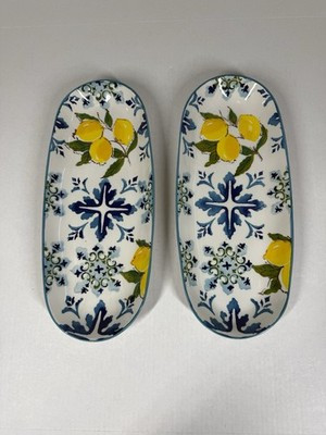 2 Papart Made In Turkey Lemon Oval Ceramic Serving Tray | eBay | eBay US
