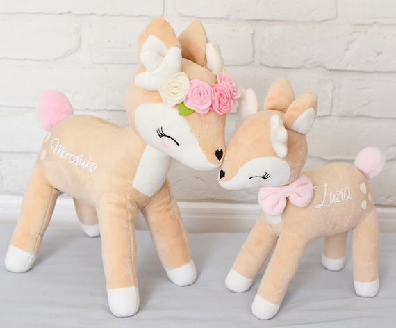 Personalized Plush Deer With Flower Wreath From Melootka With | Etsy | Etsy (US)