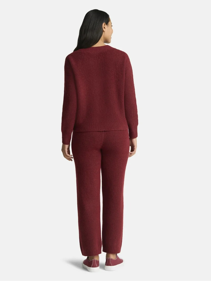 Time and Tru Women's Cardigan and Pants Sweater Set, 2-Piece, Sizes XS-XXXL | Walmart (US)