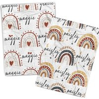 Boho Rainbow Baby Blanket-Personalized Blanket-Monogrammed Blanket, Name Blanket, Plush Blanket, Lea | Etsy (US)