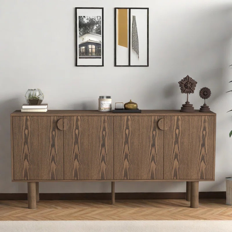 67'' Sideboard Cabinet, Wooden Buffet Cabinet with Storage, TV Stand with 4 Outlet Holes for Entr... | Wayfair North America