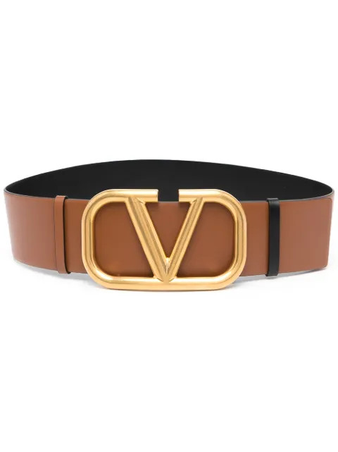 Valentino Garavani logo-plaque buckle-fastening Belt - Farfetch | Farfetch (UK)