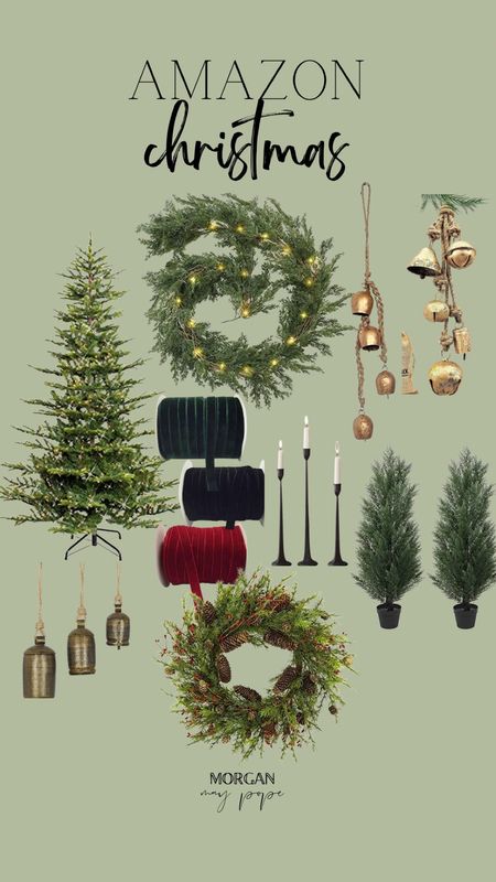 Amazon Christmas finds!!!! Garland//velvet ribbon// bells // wreaths // Christmas tree // outdoor faux plant!! So affordable and cute ! Christmas home decor 

#LTKHoliday #LTKhome #LTKSeasonal