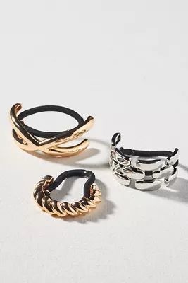 Mixed Metal Hair Ties, Set of 3 | Anthropologie (US)