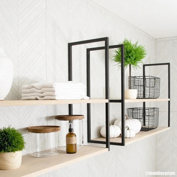 Sidney 3/4 Brackets Wall-Mounted Iron Shelf Brackets 2 | Etsy | Etsy (US)