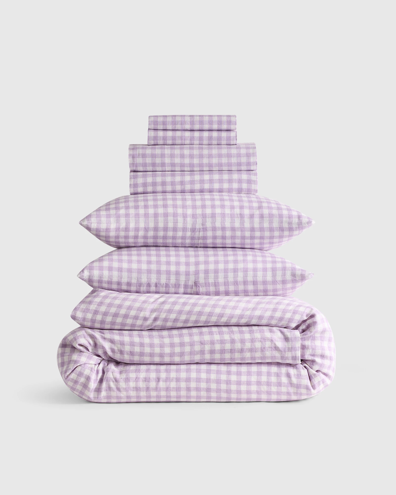 European Linen Gingham Deluxe Bedding Bundle | Quince