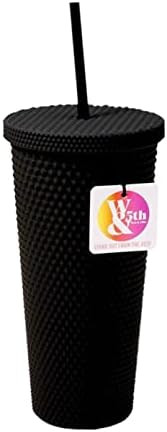 West & Fifth Reusable Tumbler, Studded Tumbler with Lid and Straw, 24-Ounce Volume, (Black) | Amazon (US)