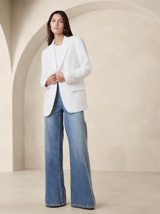 Lina Relaxed Linen Blazer | Banana Republic (US)