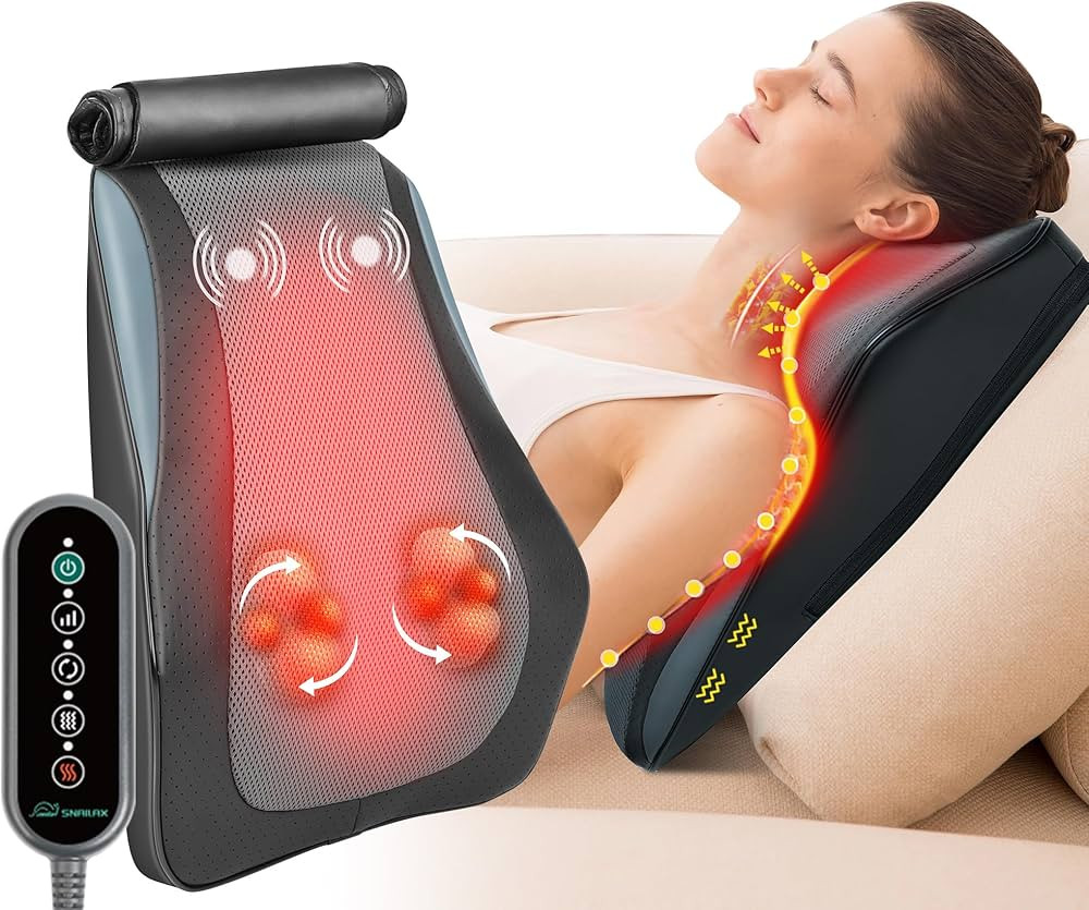 Snailax Back Massager for Back Pain Deep Tissue, Shiatsu Lower Back Neck Massager with Heat, 3D K... | Amazon (US)