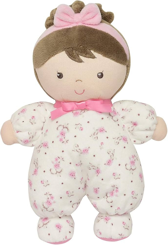 Little Me Plush Baby Doll with Rattle, Jackie (Pink Vintage Rose, 9 inch) | Amazon (US)