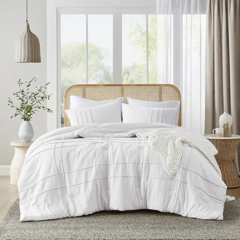 Harris Pinch Pleated Soft Washed Boho Comforter Set | Wayfair North America