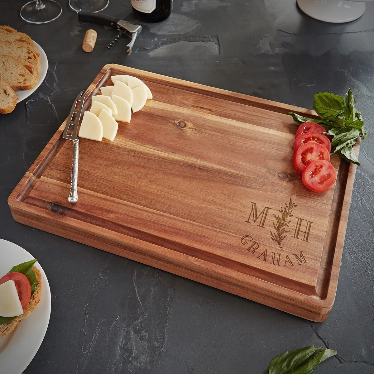 Custom 17x13 BBQ Grill Master Cutting Board w Juice Groove | HomeWetBar.com