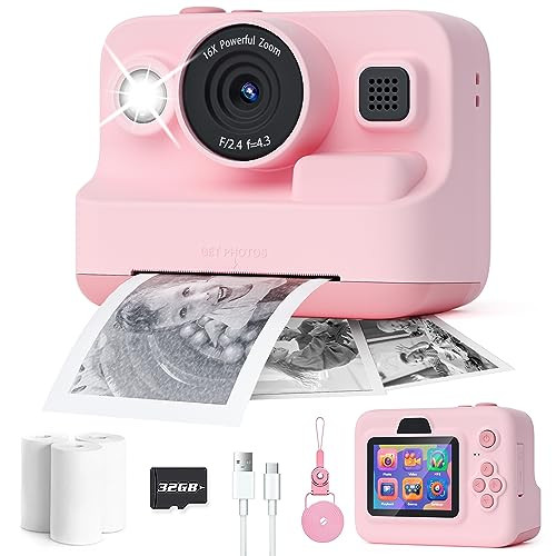 Kids Camera Instant Print,1080P Kids Instant Cameras That Print Photos,Christmas Birthday Gifts f... | Amazon (US)