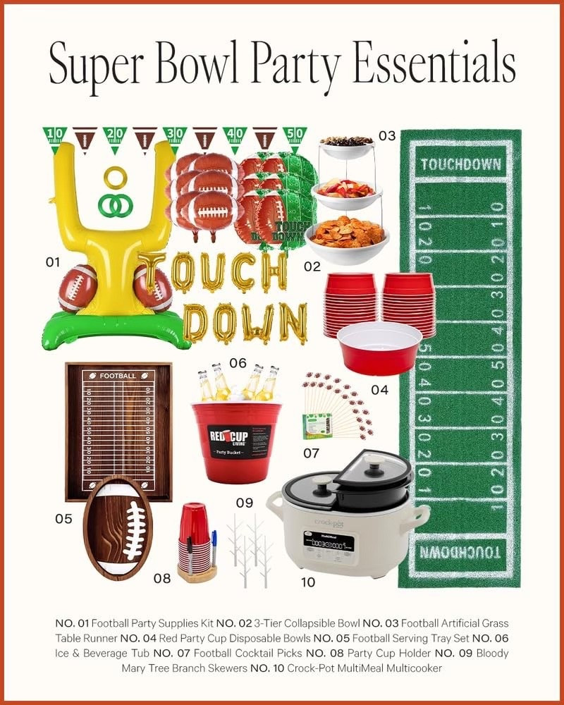 Super Bowl Party Essentials! 
We have just what you need to host the perfect Super Bowl Party! 

#neatlyembellished #amazon #football #Superbowl #party #hosting