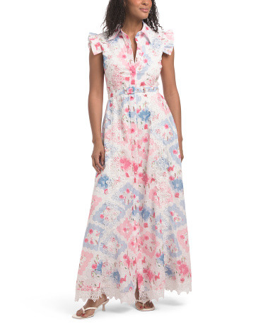 Flutter Sleeve Floral Maxi Dress | TJ Maxx