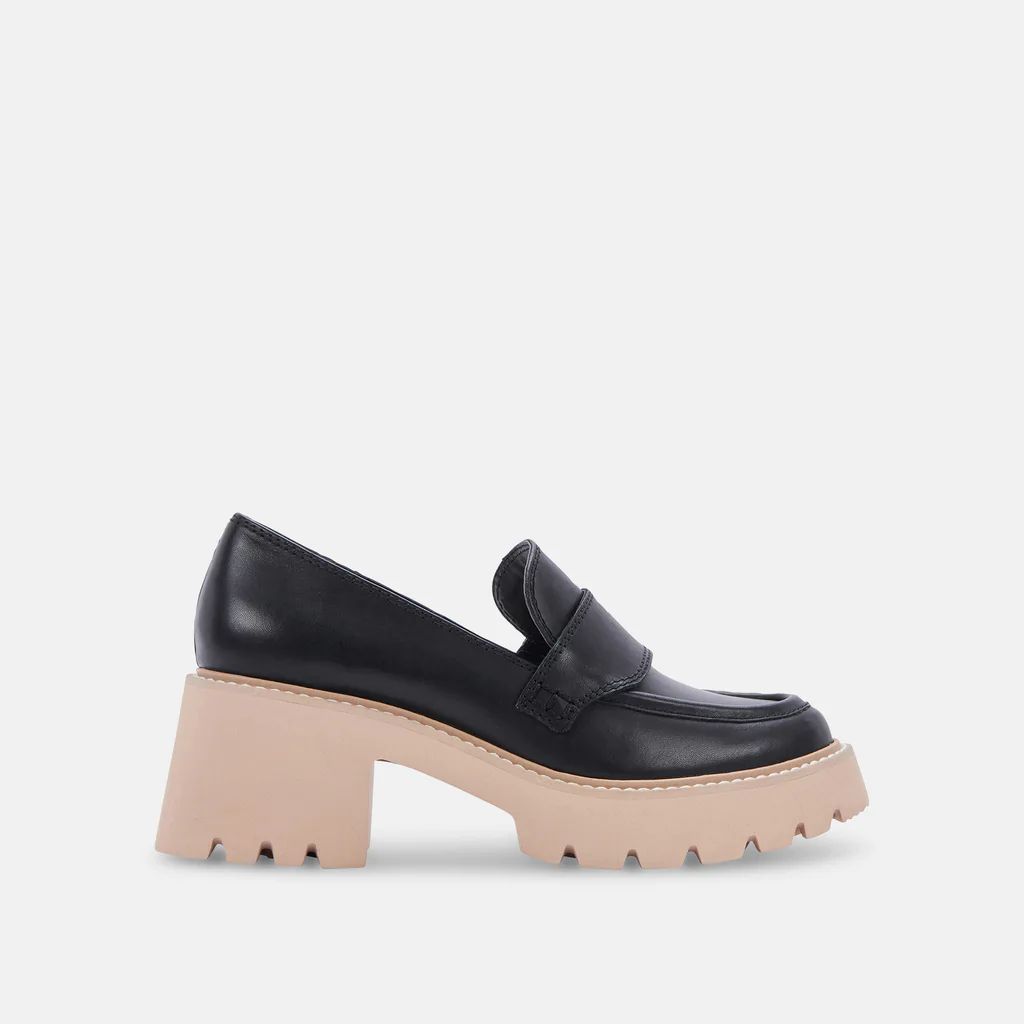 HALONA LOAFERS BLACK LEATHER | DolceVita.com