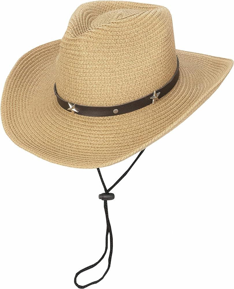 Toddler Straw Cowboy Cowgirl Hat for Boys Girls Western Straw Sun Hat with Chin Strap (2-4T;5-9T) | Amazon (US)