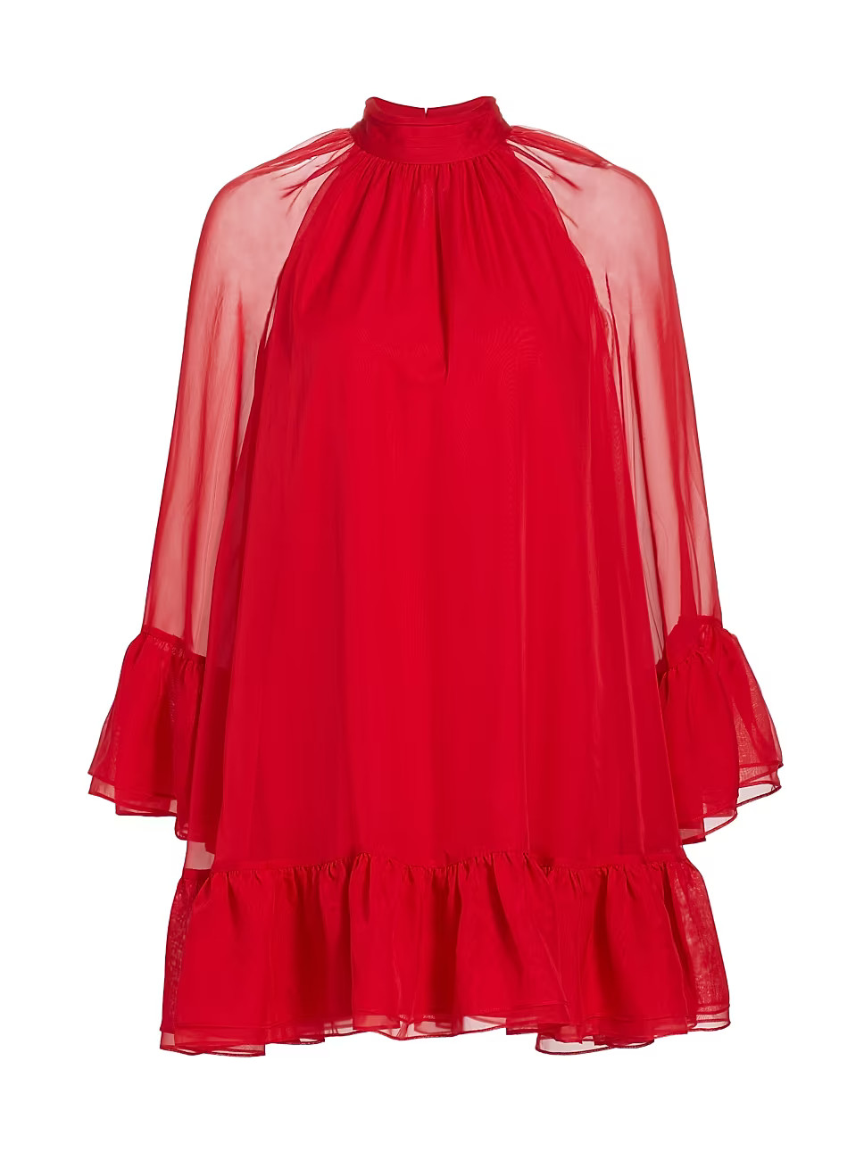 Alice + Olivia Ema Chiffon Babydoll Dress | Saks Fifth Avenue