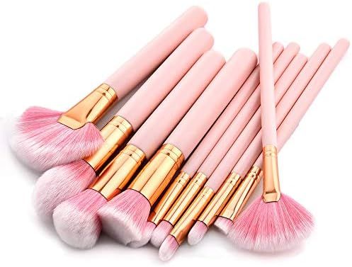 ARALOR Makeup Brushes Set 10 pcs Pink Wood Handle Soft Nylon Bristles Kabuki Makeup Brush Cosmeti... | Amazon (US)