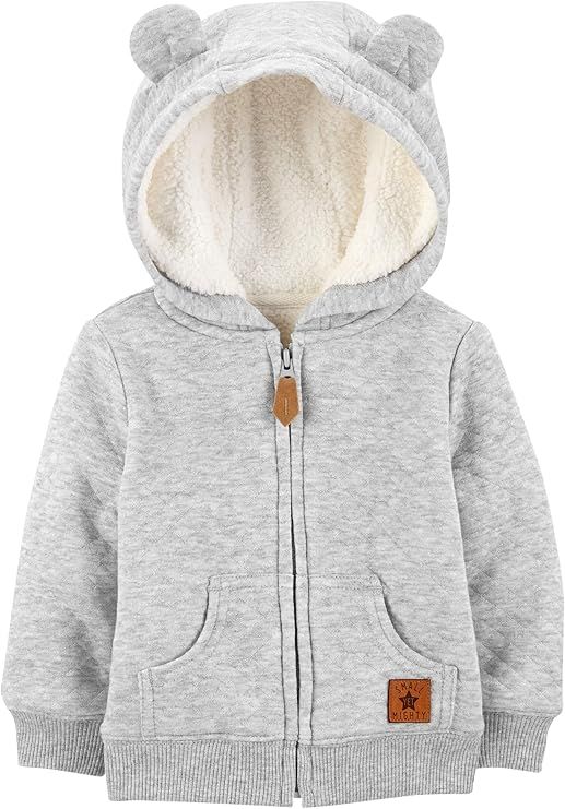 Simple Joys by Carter's Unisex Babies' Hooded Sweater Jacket with Sherpa Lining | Amazon (US)
