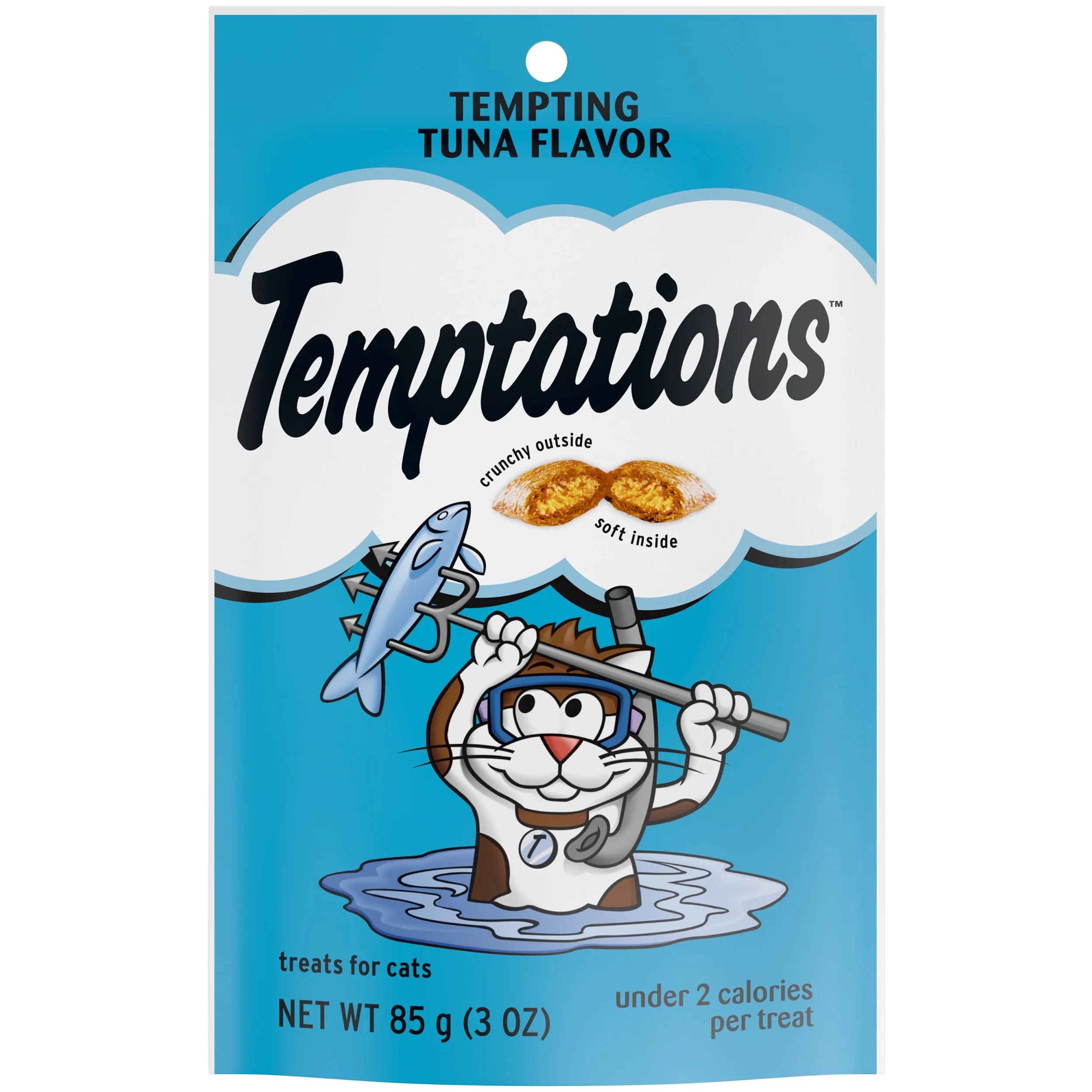 TEMPTATIONS Classic Crunchy and Soft Cat Treats Tempting Tuna Flavor, 3 oz. Pouch | Walmart (US)