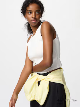 WOMEN'S RIBBED CROPPED SLEEVELESS BRA TOP | UNIQLO AU | Uniqlo Australia