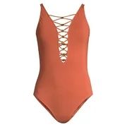 Laced-Up One-Piece Swimsuit | Walmart (US)