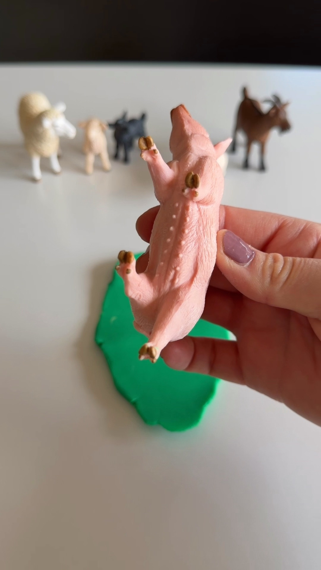 The hats at the end of the video had us cracking up 😂

How easy is this set up? Just a few farm animals and play dough. I especially love using @schleichusa farm animals because they have realistic details you don’t always find on animal figures, like hoof prints. Those little details gave us so much to notice, talk about, and recreate with the play dough.

My kids were making comparisons between mommy and baby animals, comparing different animals, and noticing their unique features. Plus, they’re sturdy and stand on their own, which makes them so much easier to use in play.

#LTKKids