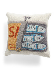16x16 Sardines Hooked Pillow | Marshalls