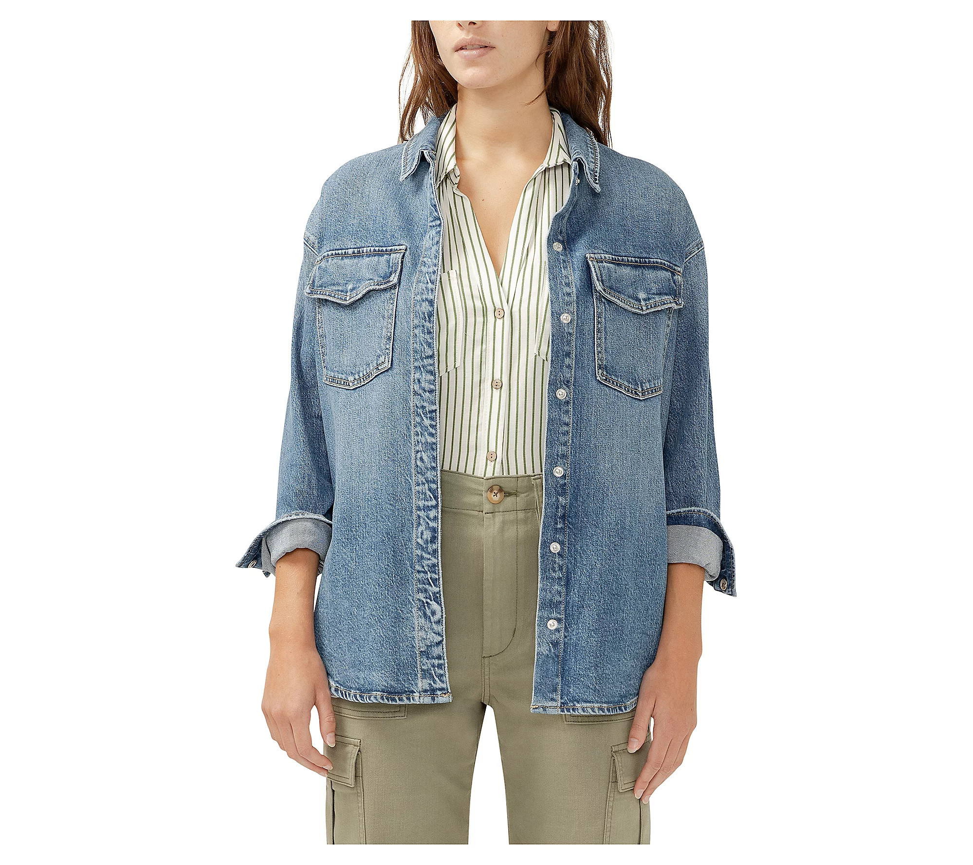 Silver Jeans Co. Women's Denim Shacket_DM290 | QVC
