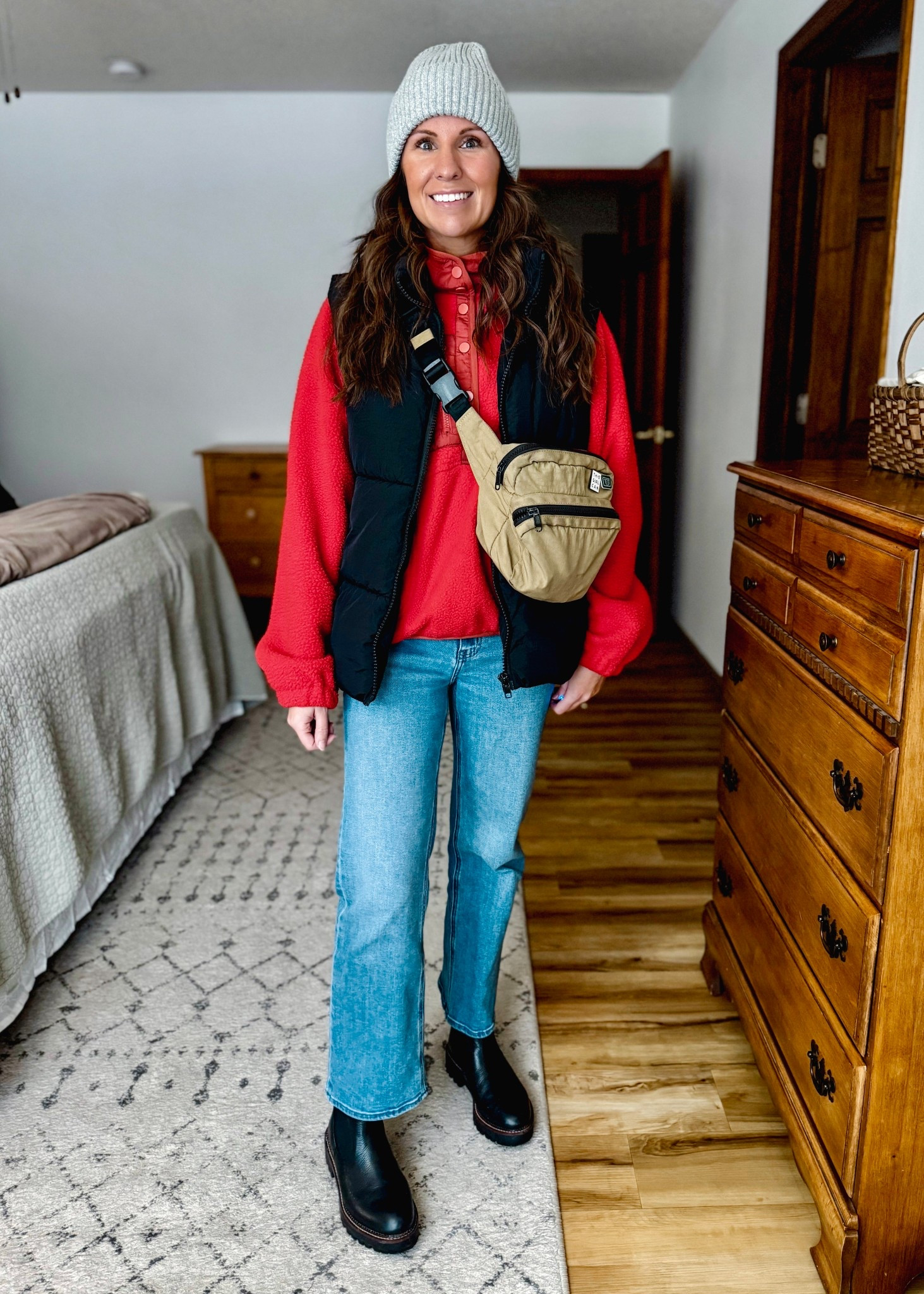 Wearing small in my red sherpa pullover, xs in my black puffer vest, 24 in a 26” inseam in my jeans and 6.5 in my boots (also linked more affordable ones) 

#LTKPetite #LTKFindsUnder100 #LTKgrwm