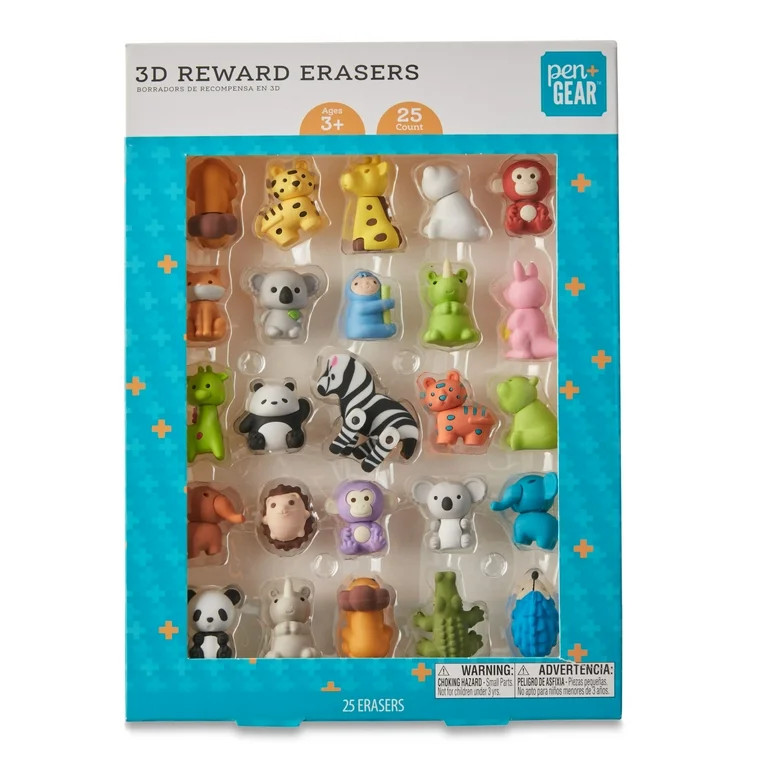 Pen+Gear Eraser Pals, Safari Theme, 25 Count - Walmart.com | Walmart (US)