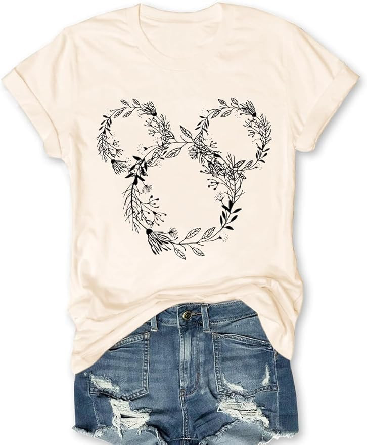 Magic Kingdom Castle Shirt Casual Vacation Holiday Short Sleeve Boho Clothes for Women Summer Cut... | Amazon (US)