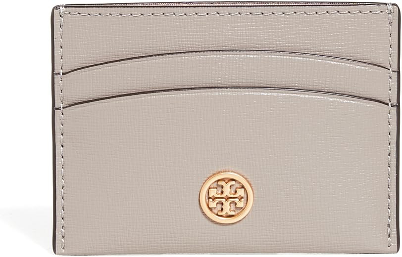 Tory Burch Women's Robinson Card Case, Gray Heron, Grey, One Size | Amazon (US)