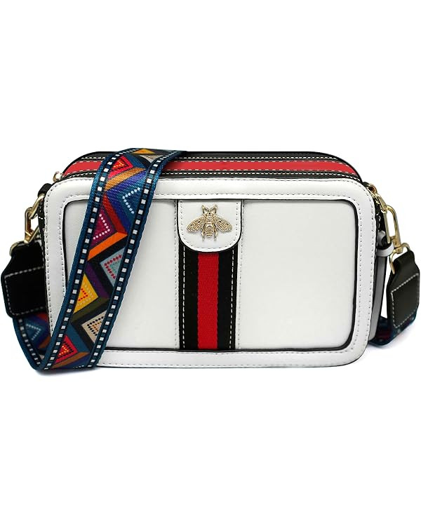 Beatfull Designer Crossbody Bag Bee Shoulder Purse for Women Trendy Wide Strap Camera Clutch PU L... | Amazon (US)