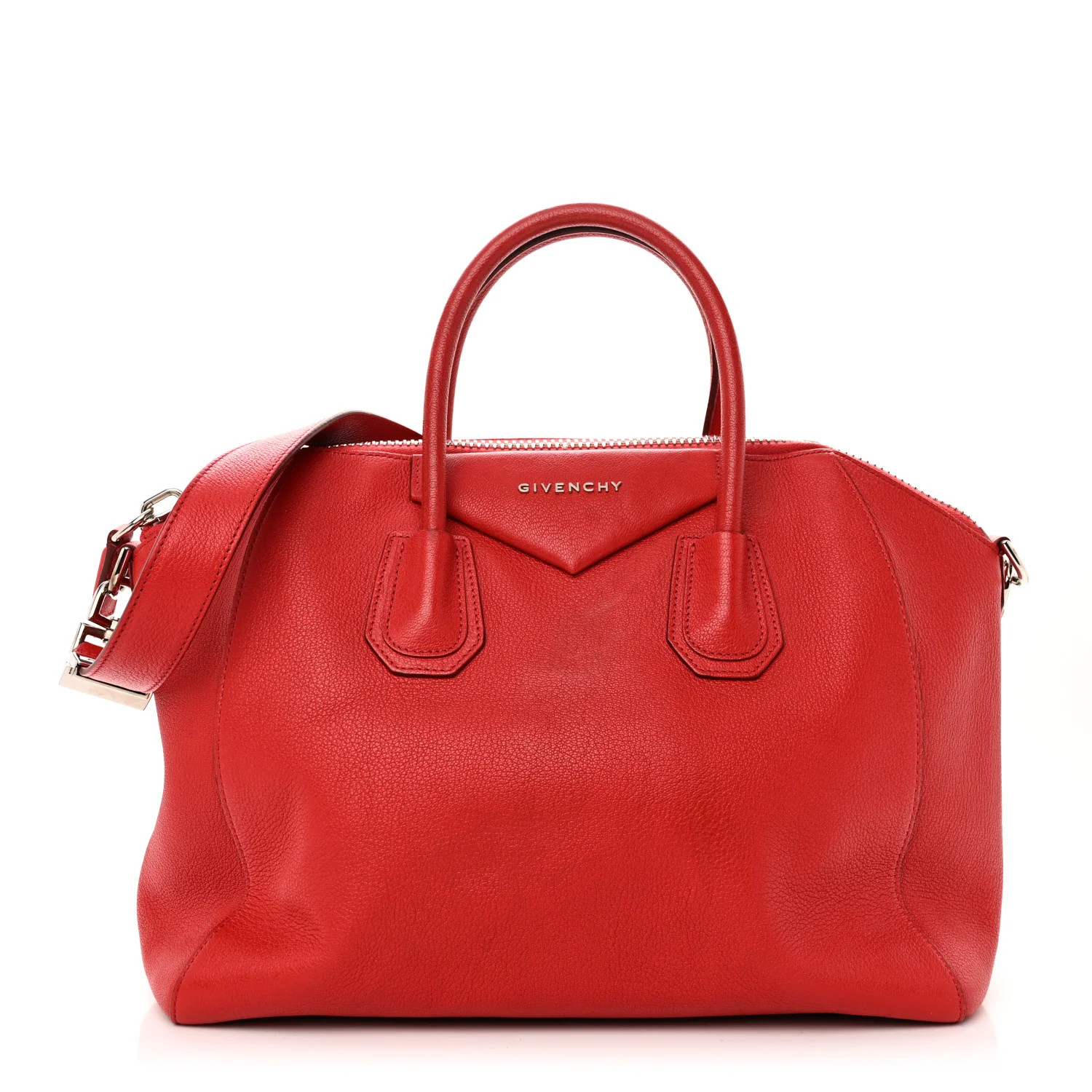 Givenchy Sugar Goatskin Medium Antigona Red | FASHIONPHILE (US)