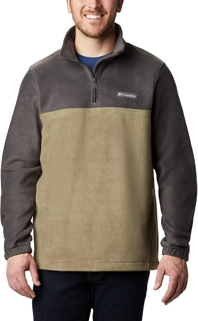 Columbia Men's Steens Mountain Half Zip, Shark/Stone Green, Large | Amazon (US)