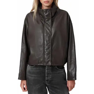 AllSaints Ryder Leather Jacket in Oxblood Red at Nordstrom, Size Medium | Nordstrom