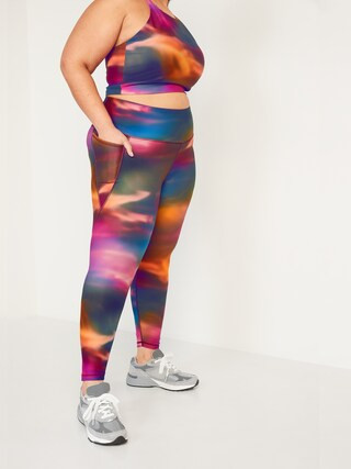High-Waisted PowerSoft 7/8-Length Side-Pocket Leggings For Women | Old Navy (US)