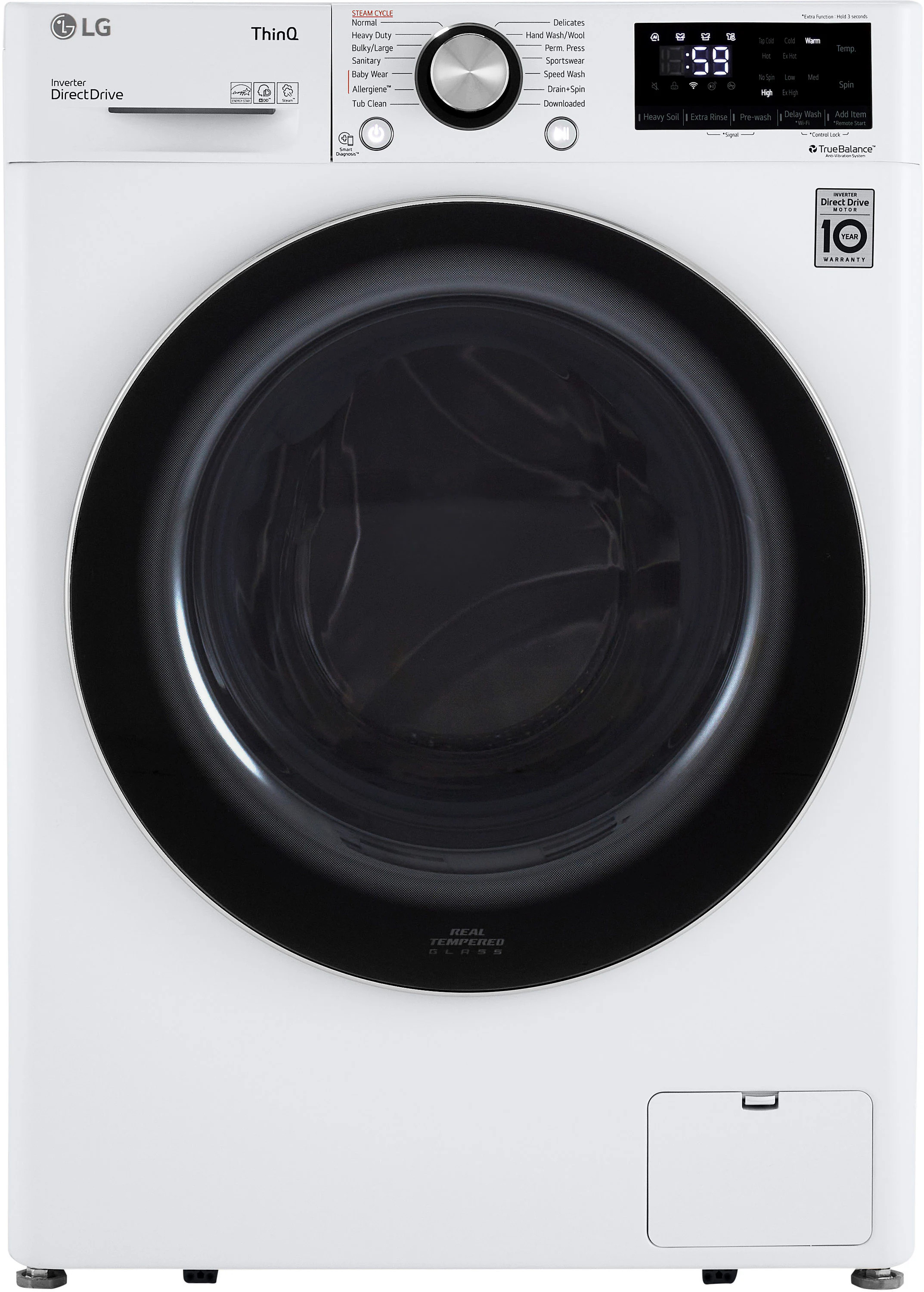 LG Stackable Medium ( 2.4-cu ft ) Front Load Washer ( White ) Stainless Steel | WM1455HWA | Lowe's