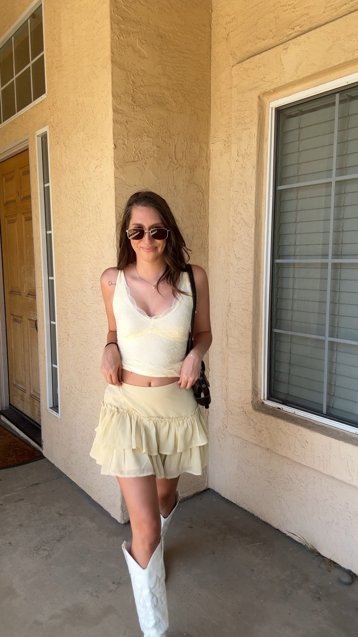 Cutest yellow set @princesspolly @garage 

#ltksummeredit 

Top: Size small 
Bottoms: XS 
Shoes: 7.5

#LTKStyleTip #LTKSaleAlert #LTKPetite