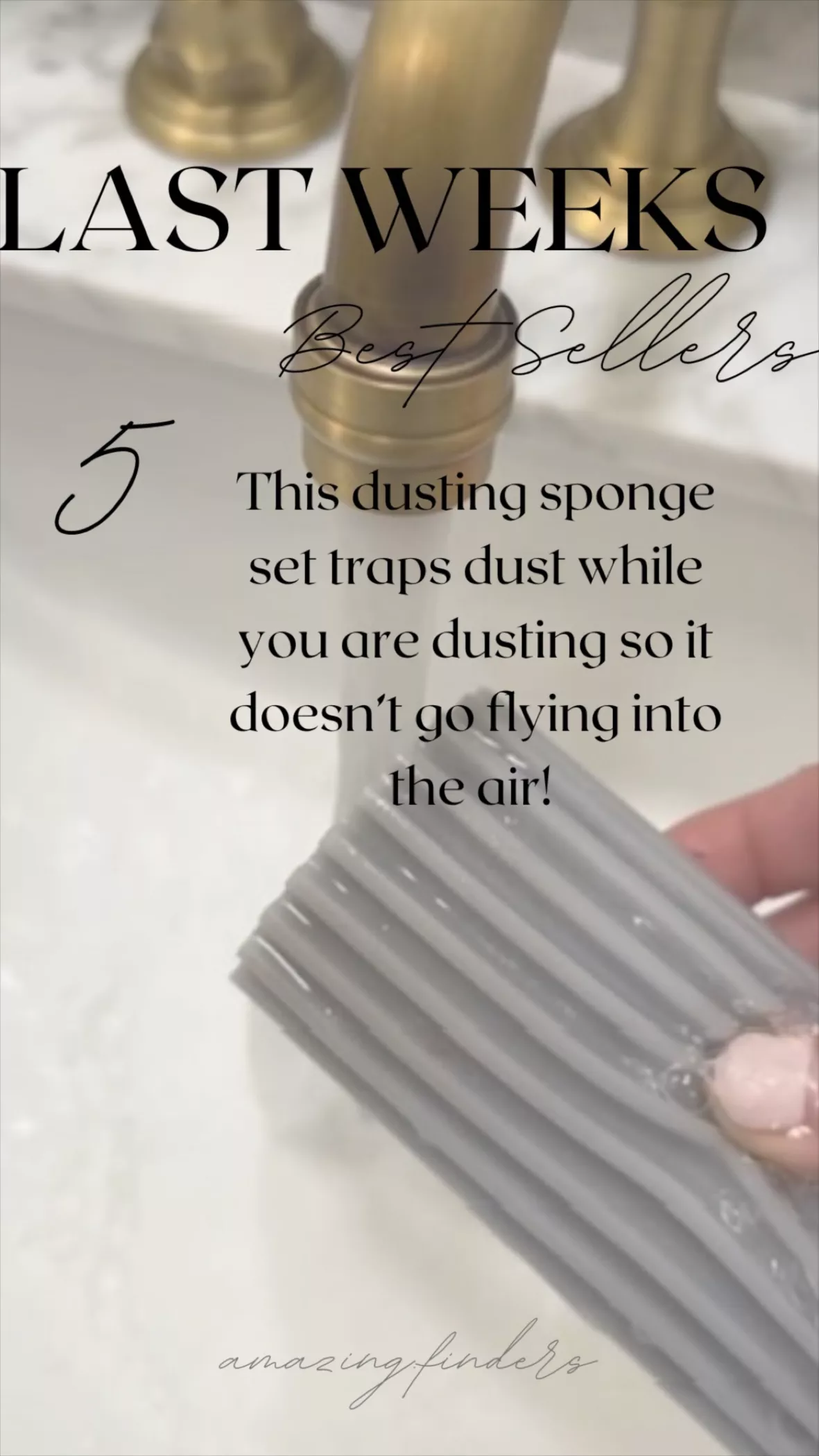 4 Pack Damp Dusting Sponge Duster, Grey Dust Cleaning Sponge